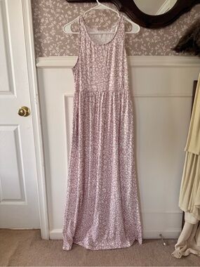 Pink Leopard print maxi dress